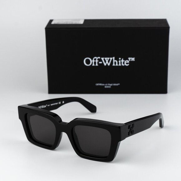 Off-White VIRGIL Women Sunglasses Black Grey Square OERI008 1307 NEW AUTHENTIC - Picture 2 of 11